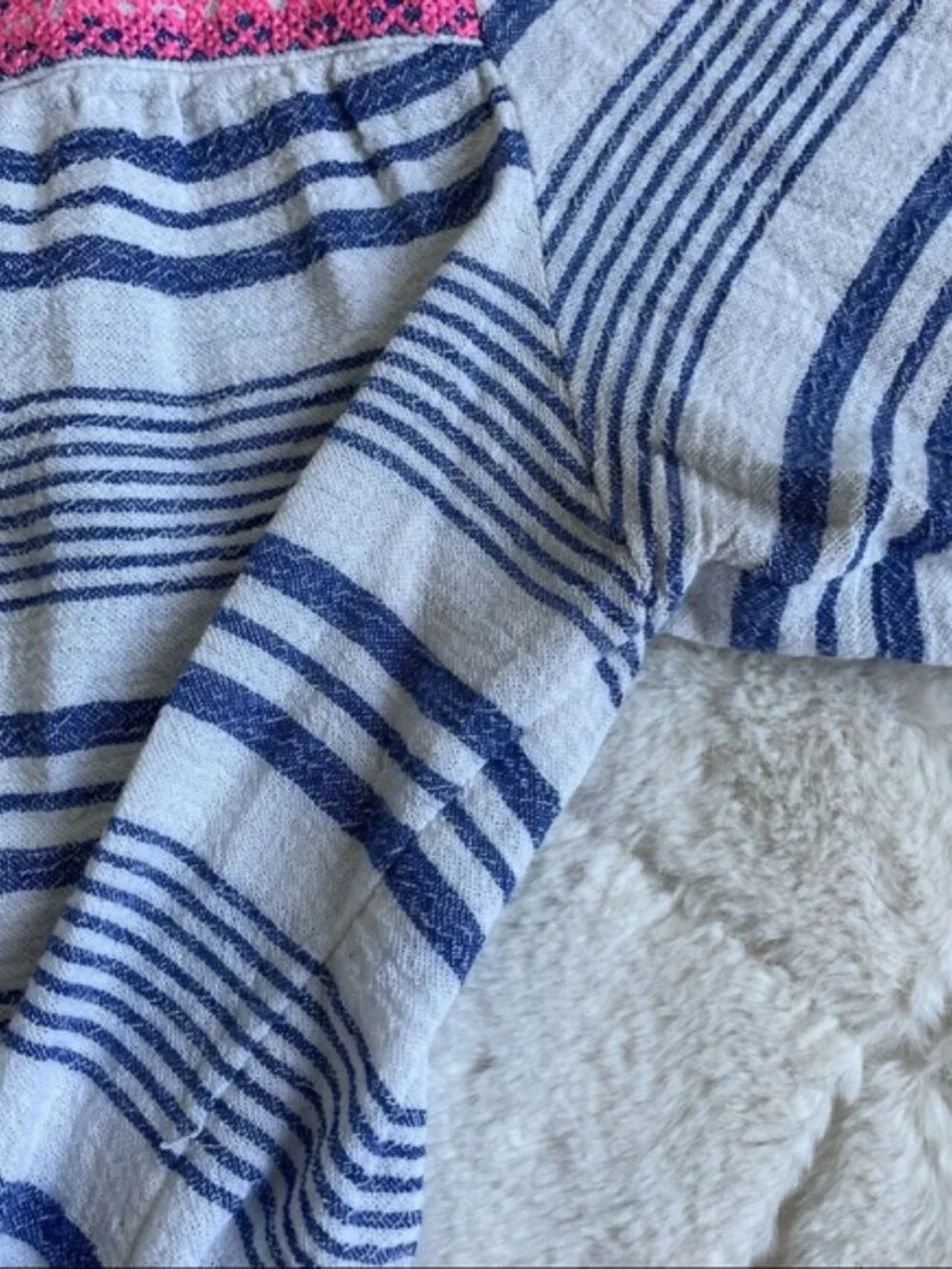 Vineyard Vines | Bungalow Stripe Tunic Top Tassels Embroidered | Size Large